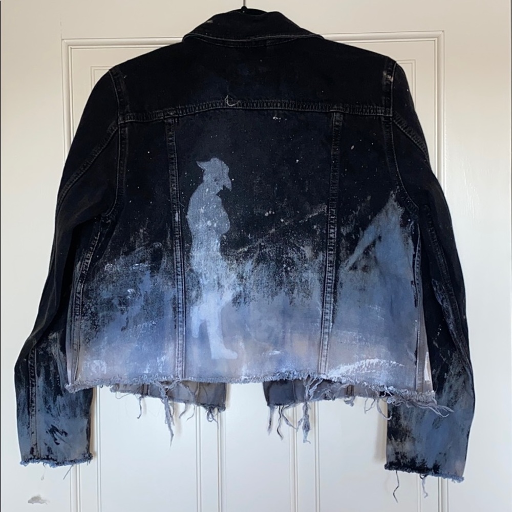 Custom Levi’s Bleached and Painted Denim Jacket L